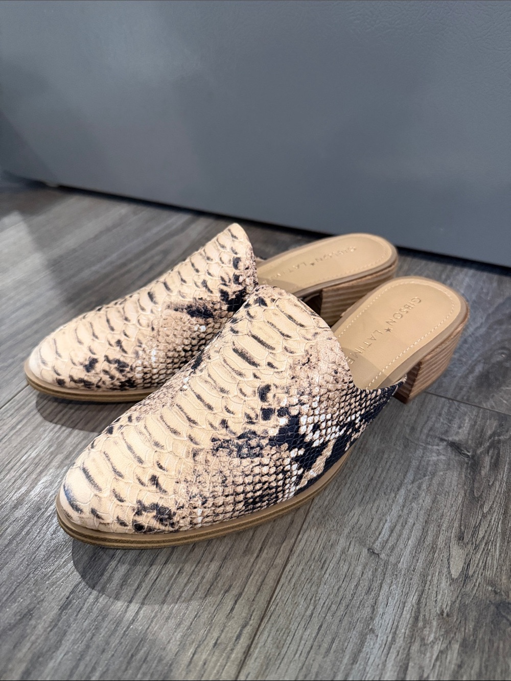 Gibson Latimer Snake-Print Slip-On Mules